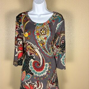 Paisley Print Tunic Top